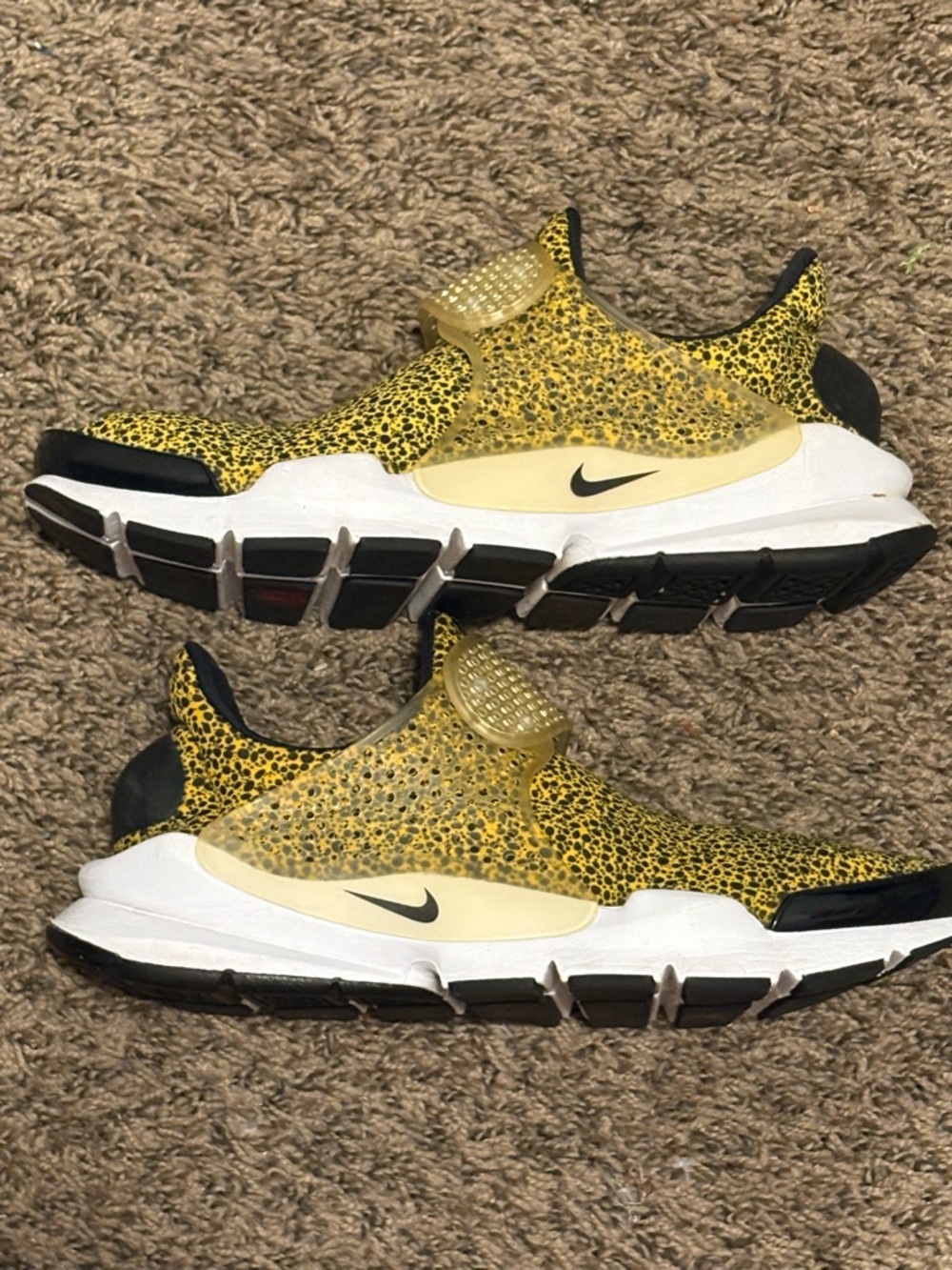 Nike Yellow and Black Slip-On Athletic Sneakers